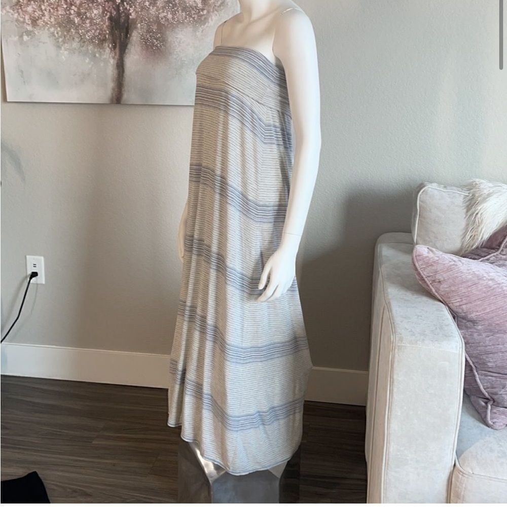 MAX STUDIO • maxi dress/skirt • small • blues & grays • super soft fabric (1558) - Picture 3 of 8